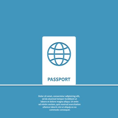 Passport simgesini işaret düz stil içinde
