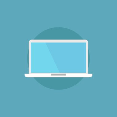 Gölge ile dizüstü düz simgesi