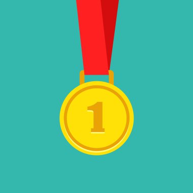 Altın Kupa. Modern düz tasarım vektör çizim, web afiş, web ve mobil uygulamalar, infographics için kalite anlayışı. Degrade arka plan üzerinde izole vektör simgesi