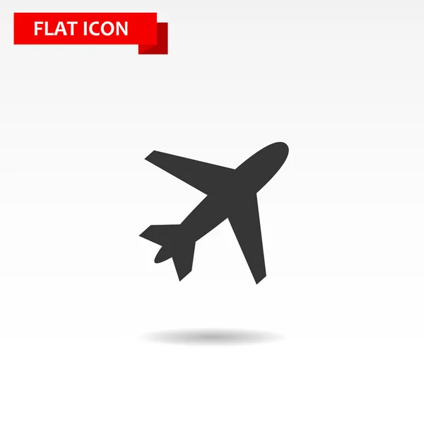 Jet Plane vector icon. Style is flat black symbol — Stock Vector