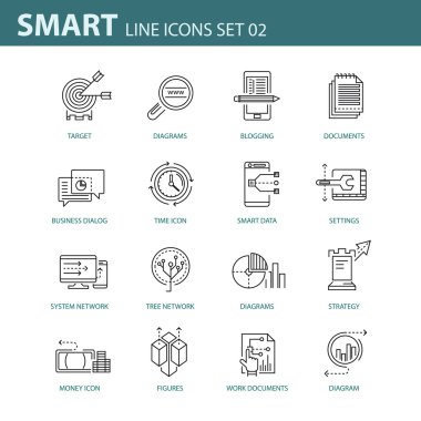 İş, Infographic ve farklı projeler için çağdaş ince çizgi Icons set