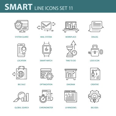 İş, Infographic ve farklı projeler için çağdaş ince çizgi Icons set