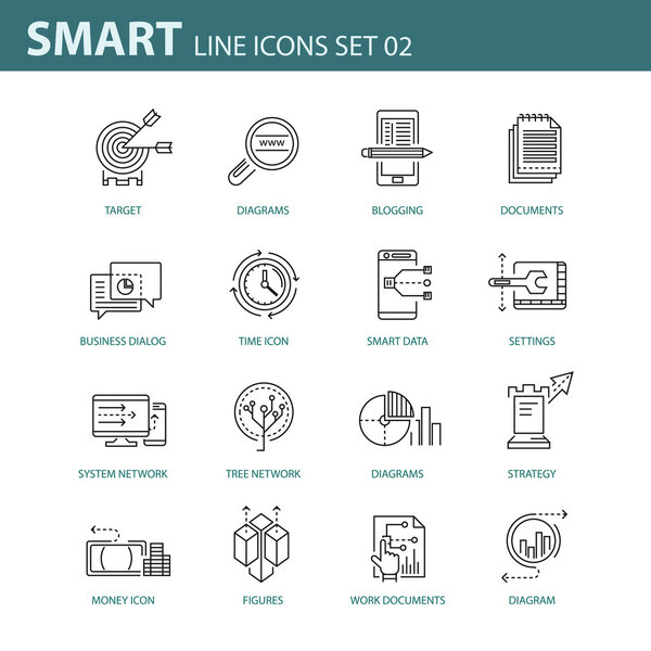 Modern thin line icons set for business, infographic and different projects