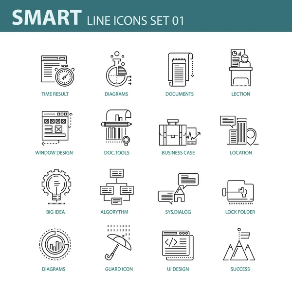 İş, Infographic ve farklı projeler için çağdaş ince çizgi Icons set