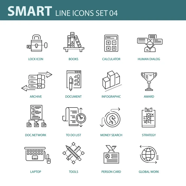 ビジネス、インフォ グラフィックの異なるプロジェクトにモダンな細い線のアイコンを設定します。 — ストックベクタ