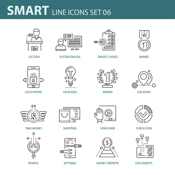 ビジネス、インフォ グラフィックの異なるプロジェクトにモダンな細い線のアイコンを設定します。 — ストックベクタ