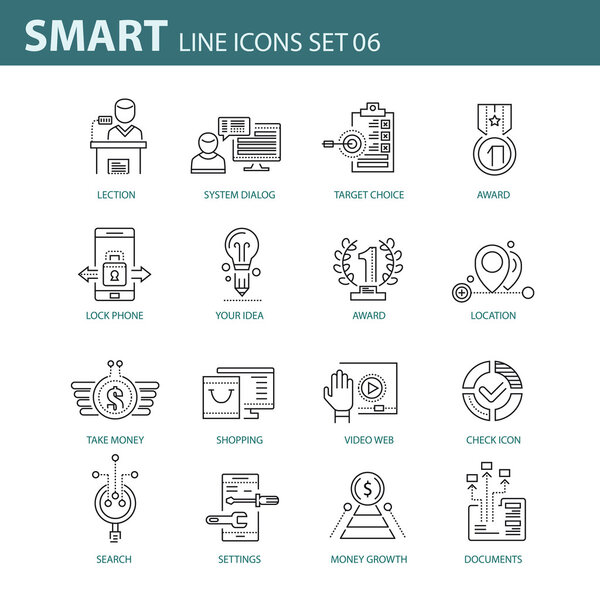 Modern thin line icons set for business, infographic and different projects