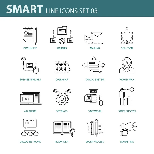 İş, Infographic ve farklı projeler için çağdaş ince çizgi Icons set — Stok Vektör