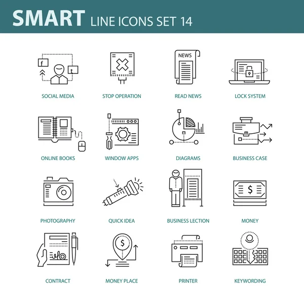 İş, Infographic ve farklı projeler için çağdaş ince çizgi Icons set