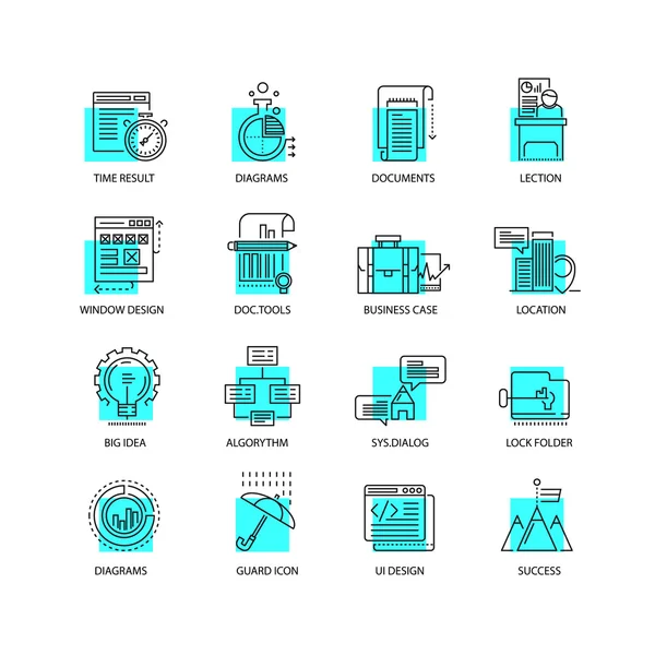 Conjunto de iconos de línea delgada moderna para negocios, infografía y diferentes proyectos — Archivo Imágenes Vectoriales