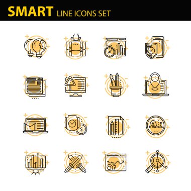 İş için çağdaş ince çizgi Icons set
