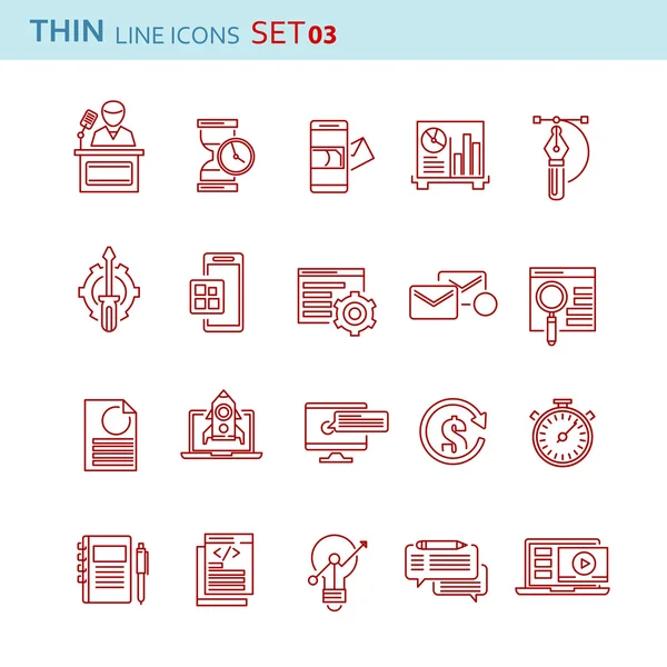 Modern thin line icons set for business — Stock Vector