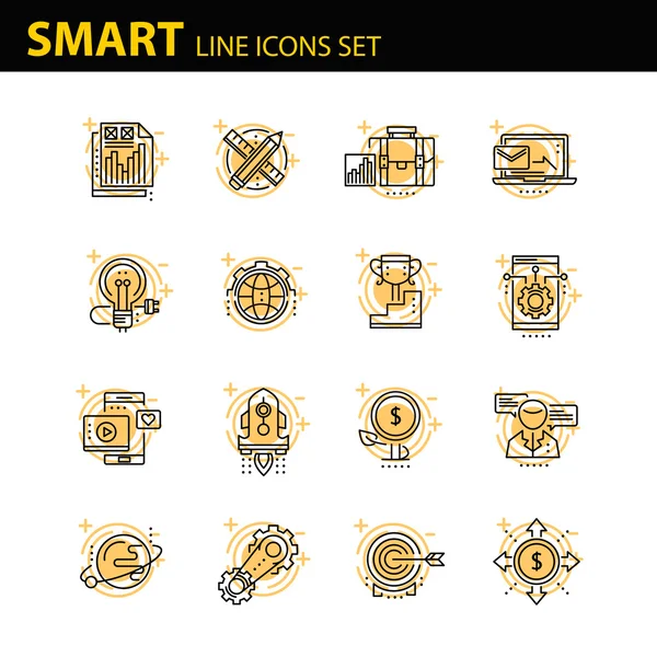 İş için çağdaş ince çizgi Icons set
