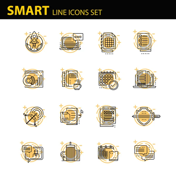 İş için çağdaş ince çizgi Icons set