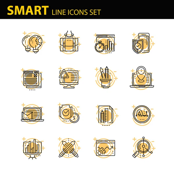 Modern thin line icons set for business — Stock Vector