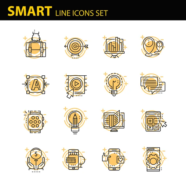 İş için çağdaş ince çizgi Icons set