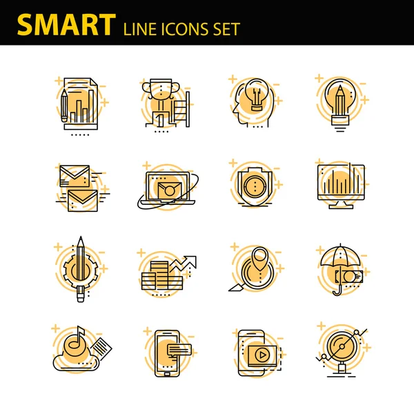 İş için çağdaş ince çizgi Icons set