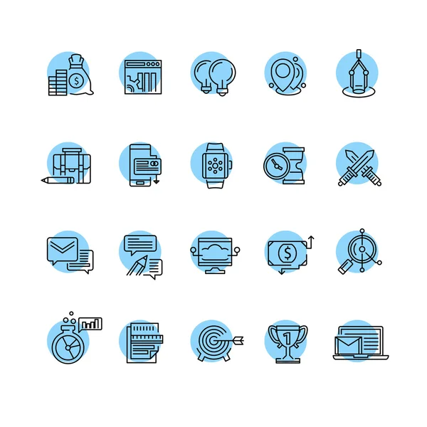 İş için çağdaş ince çizgi Icons set