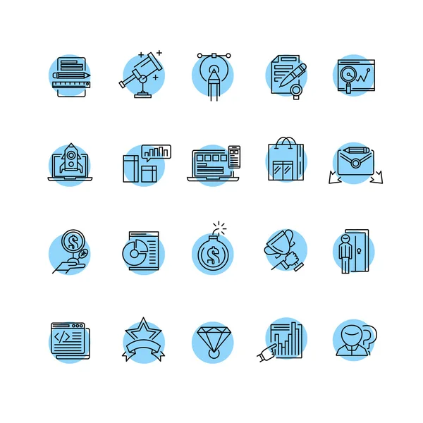 İş için çağdaş ince çizgi Icons set