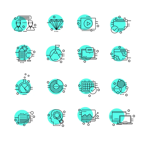 İş için çağdaş ince çizgi Icons set