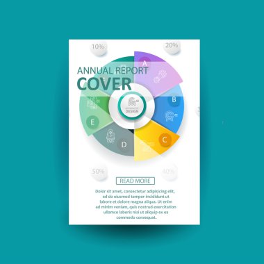 Kapak yıllık afiş Poster A4 boyutu için vektör tasarımı