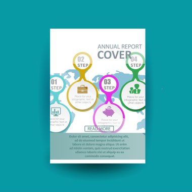 Kapak yıllık afiş Poster A4 boyutu için vektör tasarımı