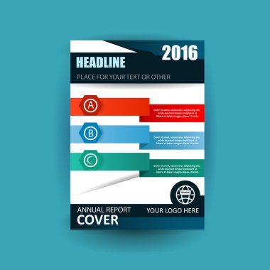 Kapak yıllık afiş Poster A4 boyutu için vektör tasarımı