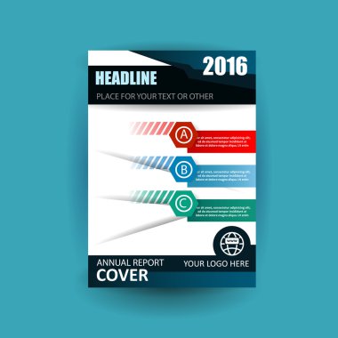 Kapak yıllık afiş Poster A4 boyutu için vektör tasarımı