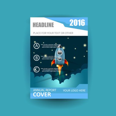 Kapak yıllık afiş Poster A4 boyutu için vektör tasarımı