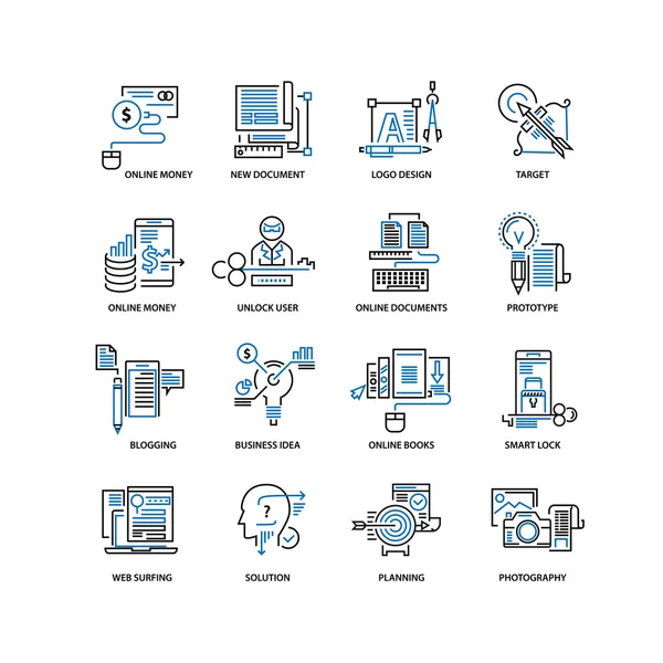 İş için çağdaş ince çizgi Icons set