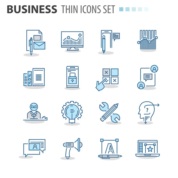 İş için çağdaş ince çizgi Icons set