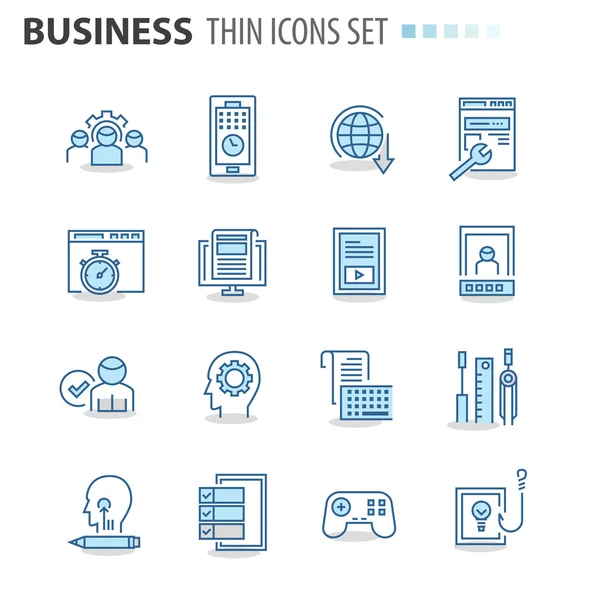 İş için çağdaş ince çizgi Icons set