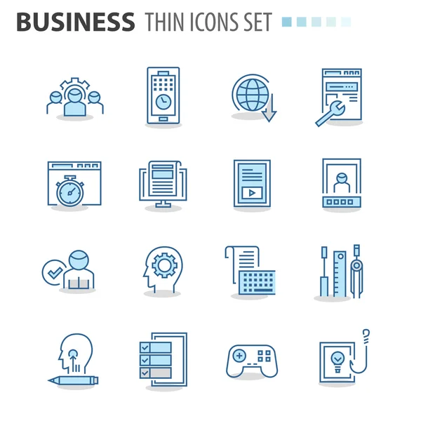 Icônes de ligne mince moderne réglé pour les entreprises — Image vectorielle