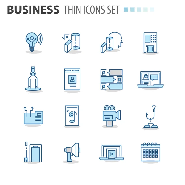 Icônes de ligne mince moderne réglé pour les entreprises — Image vectorielle