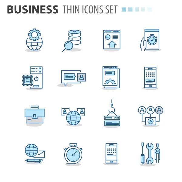 Icônes de ligne mince moderne réglé pour les entreprises — Image vectorielle