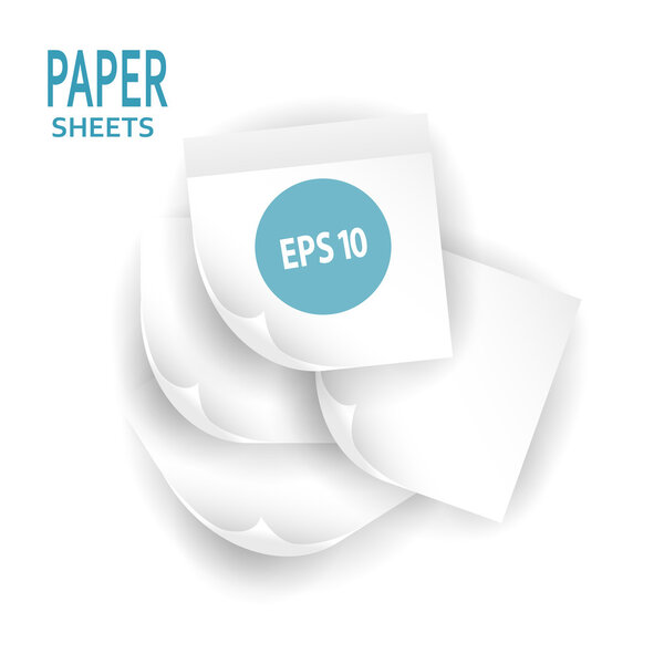 Векторный белый реалистичный лист бумаги с тенью
