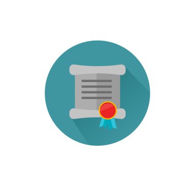 Damga ile düz vektör belge simgesi