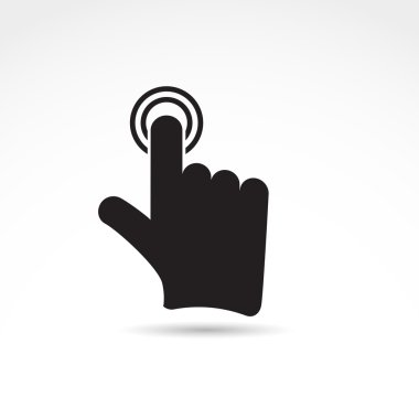 3D çizimi üzerinde beyaz izole el işaretçisi