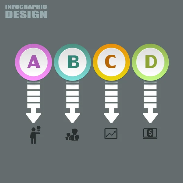 Infográfico vetorial ou modelo de web design — Vetor de Stock