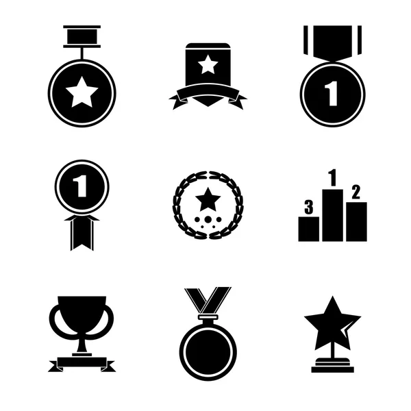 Trophy och utmärkelser ikoner som. — Stock vektor