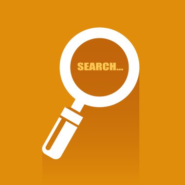 Düz vektör çizim ile arama simgesi