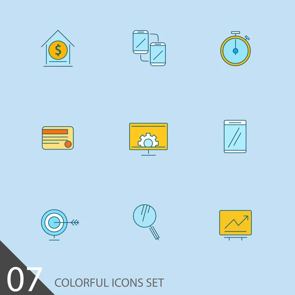 Conjunto de iconos de línea delgada para su diseño — Vector de stock