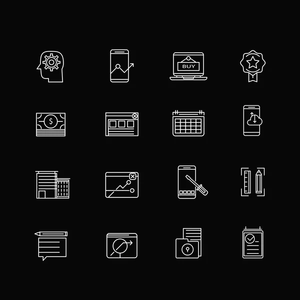 Conjunto de iconos de línea delgada para su diseño — Vector de stock