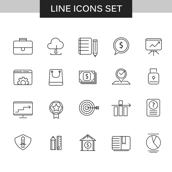 Conjunto de iconos de línea delgada para su diseño — Vector de stock