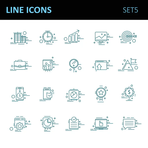 İş için çağdaş ince çizgi Icons set