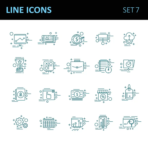 Modern thin line icons set for business — Stock Vector