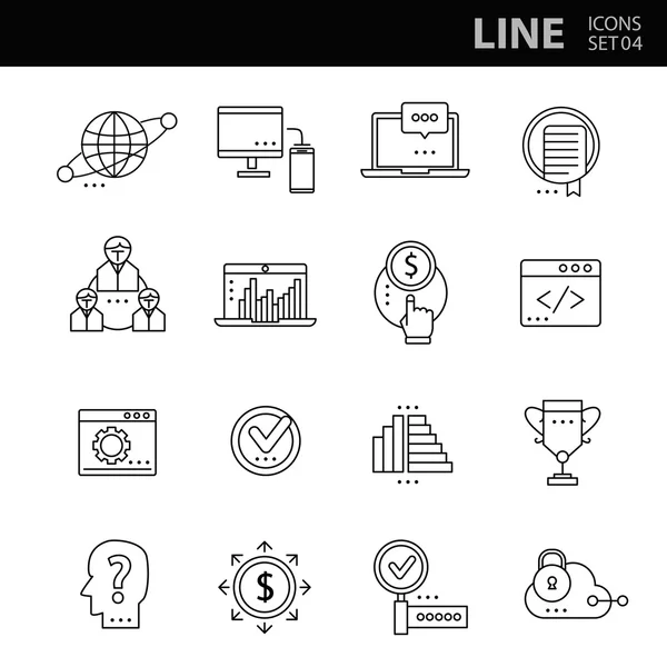 İş için çağdaş ince çizgi Icons set