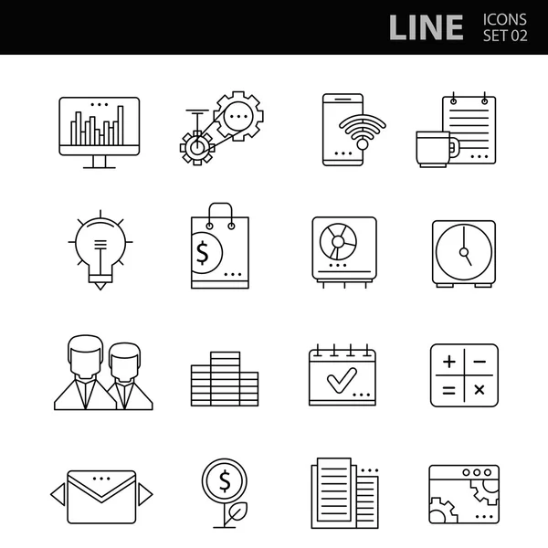 Modern thin line icons set for business — Stock Vector