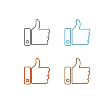 Başparmak yukarıya gibi modern simgesi, düz vektör tasarımı