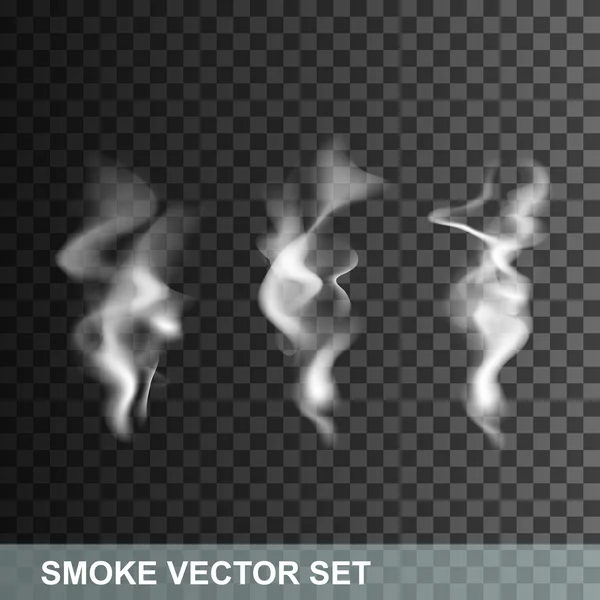 Set de humo transparente sobre fondo a cuadros — Vector de stock